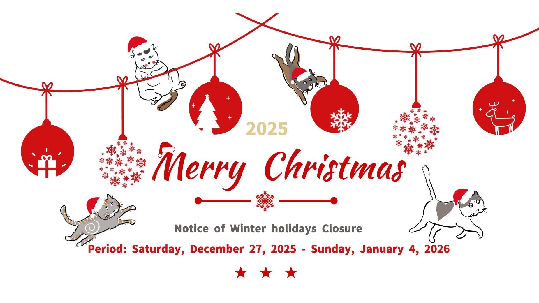 Winter holidays Closure
